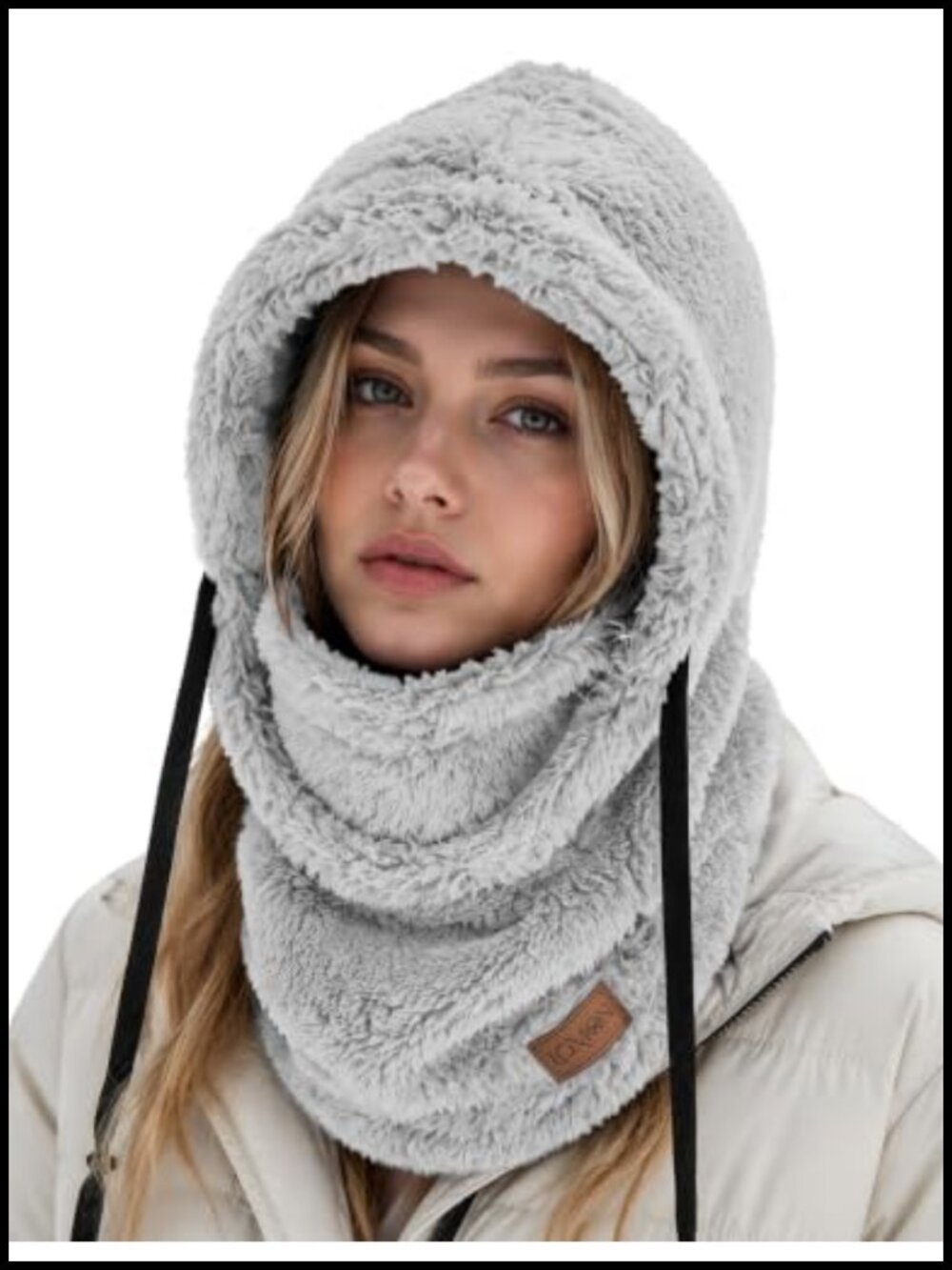 LOMON Fleece Balaclava Ski Mask Sherpa Hood Winter Face Mask Neck Warmer